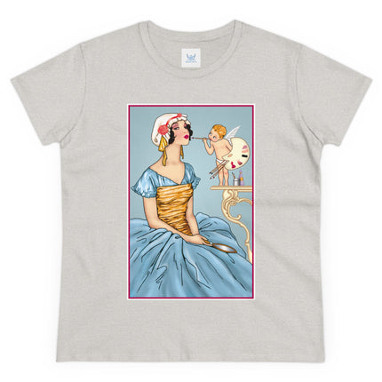 The Enchanting Painter: A Fairy's Artistic Touch Ceramic Women's Midweight Cotton Tee