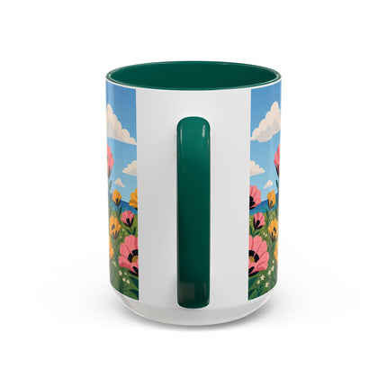 🌸⛵ The Seaside Blossom Promenade Colorful Mug – Art Deco Coastal Elegance