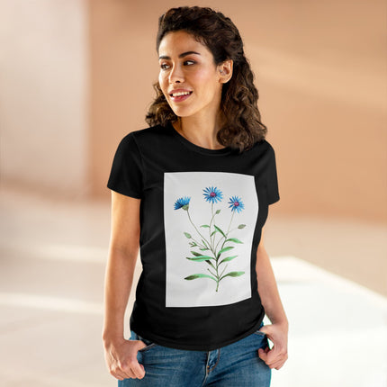 Blue Strawflower by Anselmus Boëtius de Boodt Women's Midweight Cotton Tee