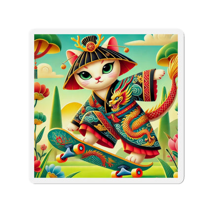 Dragon Dance on Wheels Die-Cut Magnets (5 Sizes)