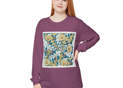 Art Nouveau Dandelion Flower Garment-dyed Long Sleeve T-Shirt