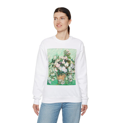 Roses by Vincent Van Gogh Heavy Blend™ Crewneck Sweatshirt