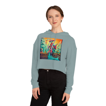 Skeleton Crew of the Misty Seas Women’s Cropped Hooded Sweatshirt