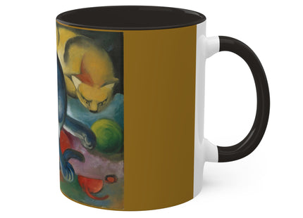 Two Cats, Blue and Yellow by Franz Marc Colorful Mugs, 11oz
