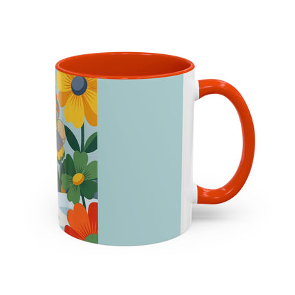 ❄️🌼 The Winter Flower Wanderer Colorful Mug – Colorful Art Deco Snow Fantasy