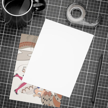 ⛸️❄️ The Grand Winter Skating Mishap Postcard Bundles – Art Deco Winter Whimsy
