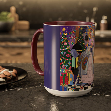 🎄✨ The Lady Of The Christmas Ornament Colorful Mug – Art Deco Holiday Fantasy