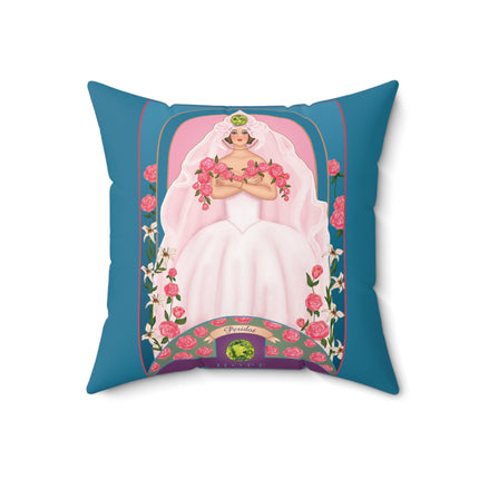 August & Peridot (from the Gem Series) by Sofia Chiostri Spun Polyester Square Pillow