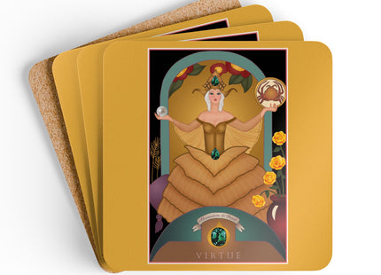 Gemini Zodiac Design – June & Pearl, Alexandrite by Sofia Chiostri | Corkwood Coaster Set