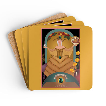 Gemini Zodiac Design – June & Pearl, Alexandrite by Sofia Chiostri | Corkwood Coaster Set