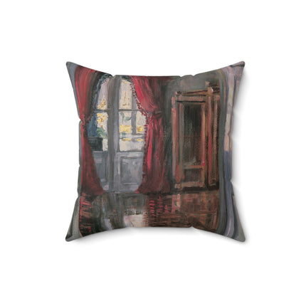 View into Leopold and Marie Czihaczek's apartment by Egon Schiele Spun Polyester Square Pillow