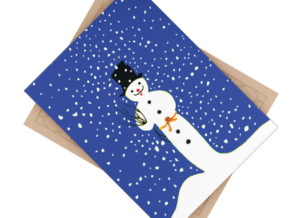 Snowman in Falling Snow Ceramic Tile