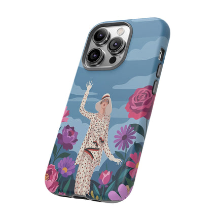 🌺👒 The Grand Flower Promenade Phone Case – Art Deco Fashion Illustration