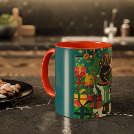 🎄✨ The Lady Of The Christmas Ornament Colorful Mug – Art Deco Holiday Fantasy