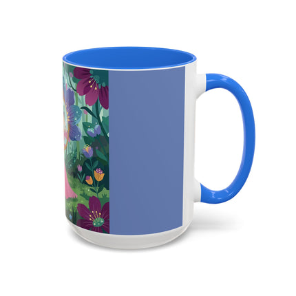 The Lady Of The Enchanted Mirror Colorful Mugs – Art Deco Botanical Elegance