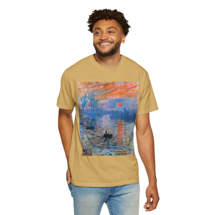 Sunrise by Claude Monet Unisex Garment-Dyed T-shirt