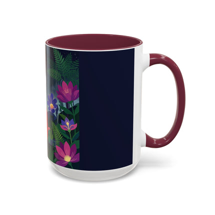Moonlight Waltz Among The Blossoms Colorful Mugs – Art Deco Floral Enchantment