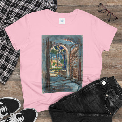 Gate in S. Miniato by Martin Monnickendam Women's Midweight Cotton Tee