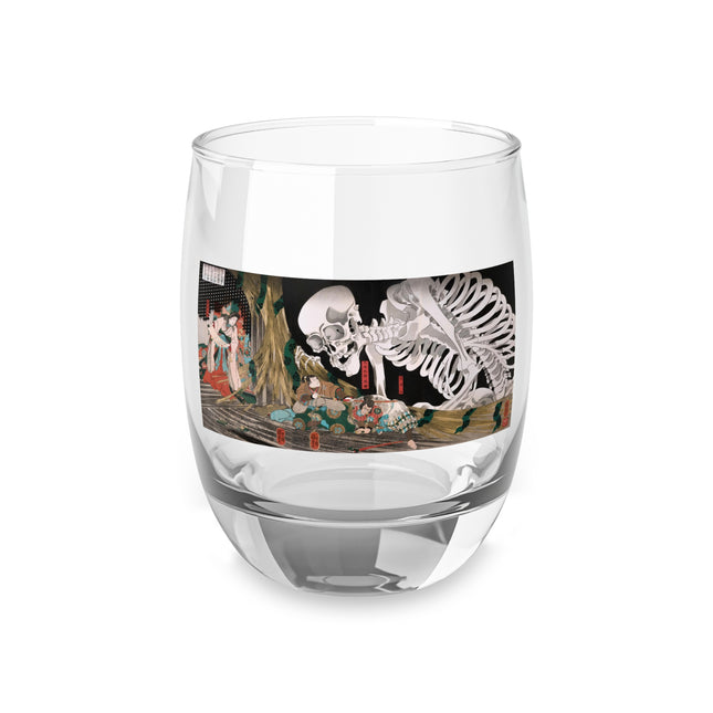 Mitsukuni Defying the Skeleton Spectre by Utagawa Kuniyoshi Whiskey Glass