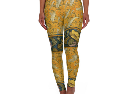 Fish, Seaweed, Poppies & Pigeon by Maurice Pillard Verneuil High Waisted Yoga Leggings (AOP)