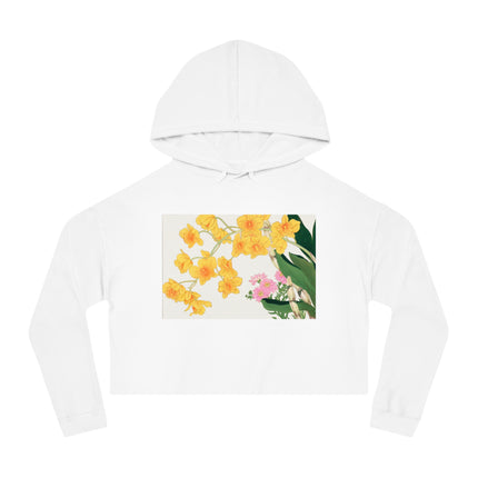 Golden Bow Orchid by Tanigami Kônan Women’s Cropped Hooded Sweatshirt