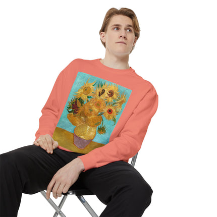 Vase with Twelve Sunflowers by Vincent Van Gogh Unisex Garment-Dyed Sweatshirt