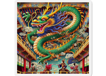 Tibetan Dragon Over Kabuki Duel Die-Cut Magnets (4 Sizes)