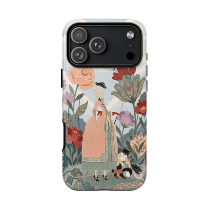 🌹🐈 The Lady And Puss In Boots Phone Case – Art Deco Floral Whimsy