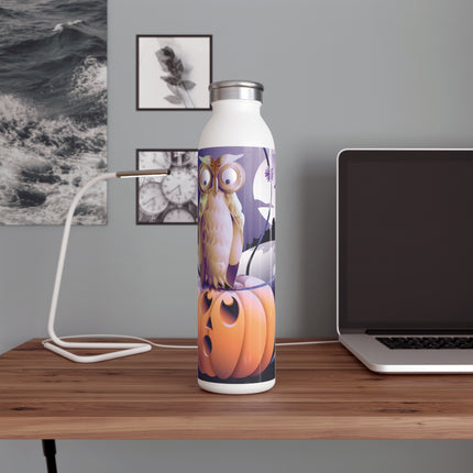 The Startled Pumpkin Slim Water Bottle