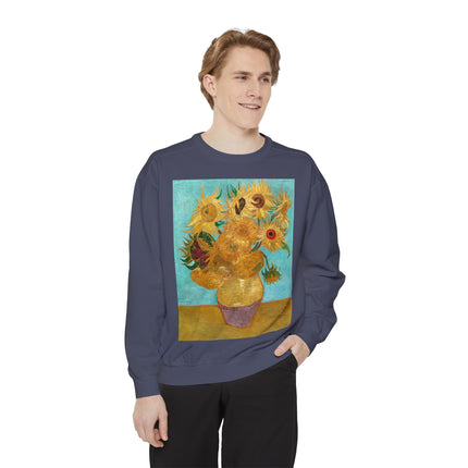 Vase with Twelve Sunflowers by Vincent Van Gogh Unisex Garment-Dyed Sweatshirt