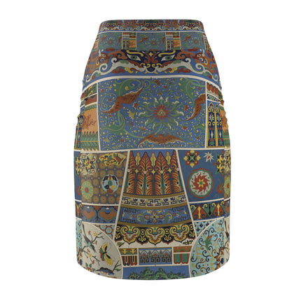 Chinois et Japonais by Auguste Racinet Women's Pencil Skirt (AOP)
