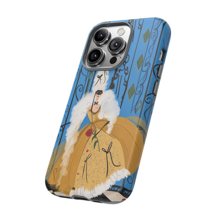 🎭🌹 The Lady At The Masquerade Gates Phone Case – Art Deco Fashion Illustration