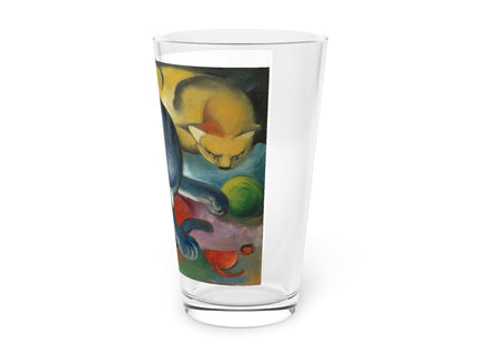 Two Cats, Blue and Yellow by Franz Marc Glass, 16oz