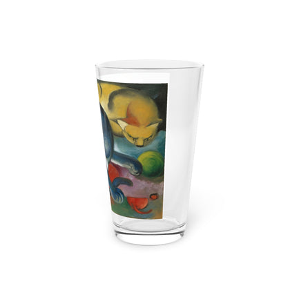 Two Cats, Blue and Yellow by Franz Marc Glass, 16oz