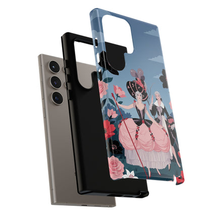 🌹🎭 The Rose Masquerade Promenade Phone Case – Art Deco Floral Elegance
