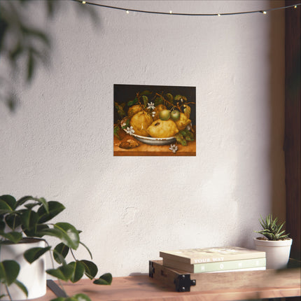 Still Life with Bowl of Citrons by Giovanna Garzoni Matte Horizontal Posters