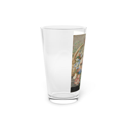A Basket with Flowers Glass, 16oz