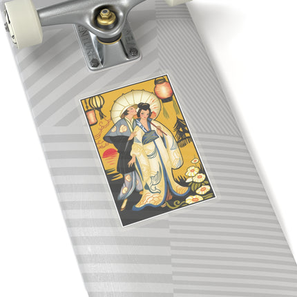 Golden Embrace Kiss-Cut Stickers (4 Sizes)