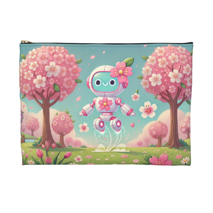 Sakura Sentinel Accessory Pouch – Robot Fairy & Blossom Magic