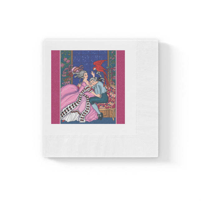 The Jealous Parrot by George Barbier White Coined Napkins