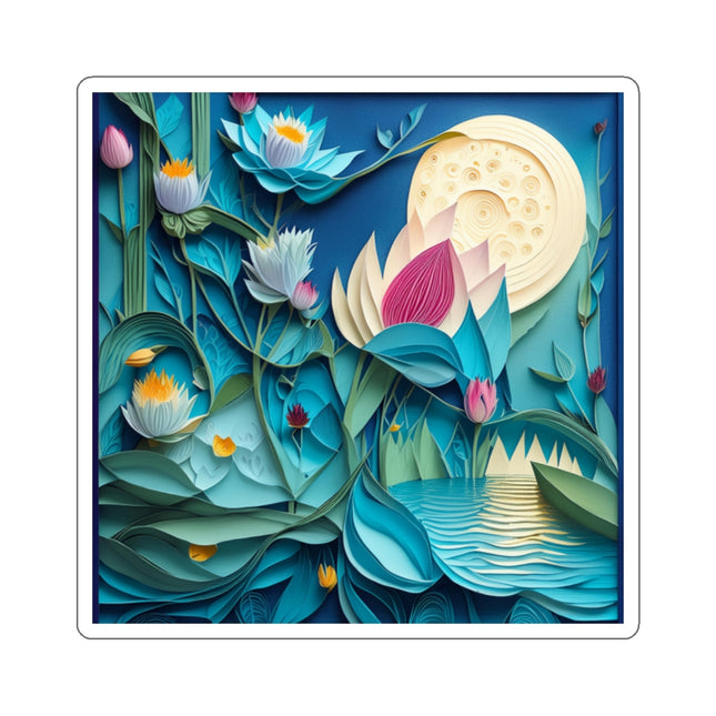 Ethereal Moonlit Lake Kiss-Cut Stickers (4 Sizes)