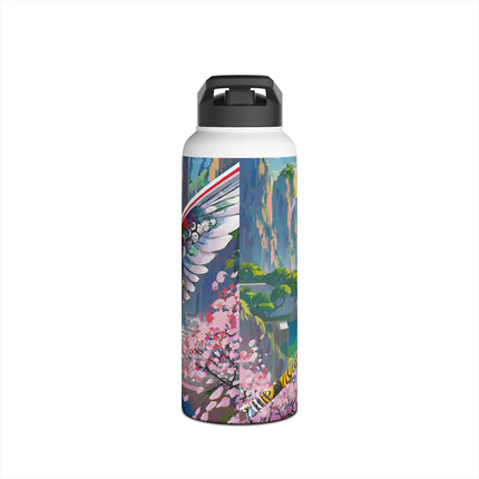 Cyberpunk Samurai Owl Stainless Steel Water Bottle
