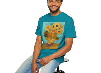 Vase with Twelve Sunflowers by Vincent van Gogh Unisex Garment-Dyed T-shirt