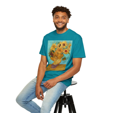 Vase with Twelve Sunflowers by Vincent van Gogh Unisex Garment-Dyed T-shirt