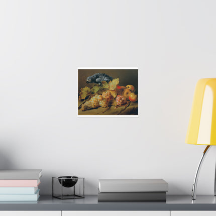 Still Life with Parrot and Grapes by Erasmus Von Engert Matte Horizontal Posters