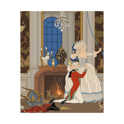 🔥🌹 L'Appât Matte Vertical Poster – George Barbier Art Deco Fireside Romance