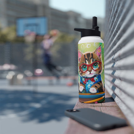 Kitten Scholars Stainless Steel Water Bottle