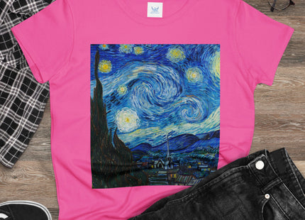 The Starry Night by Vincent Van Gogh Women's Midweight Cotton Tee