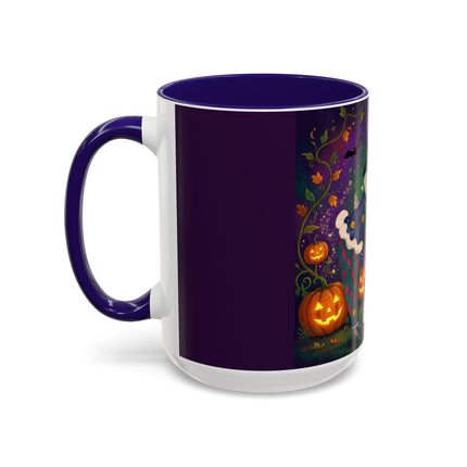 🎭🎃 The Masquerade Beneath The Pumpkin Lantern Colorful Mug – Theatrical Halloween Charm
