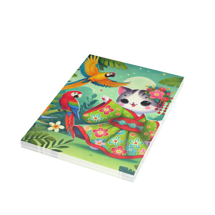 Parrot Dance of the Geisha Kitten Postcard Bundles (envelopes included) - Bundles of 10, 30, 50 Pieces